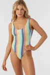 O'neill Beach Bound Stripe North Shore One-piece Swimsuit In Multi