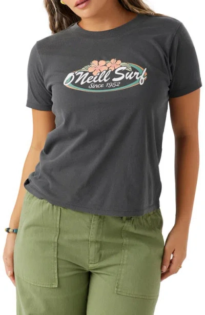 O'neill Beachy Bloom Cotton Graphic T-shirt In Gray