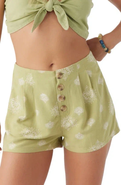 O'neill Bexlie Printed High Waist Shorts In Winter Pear