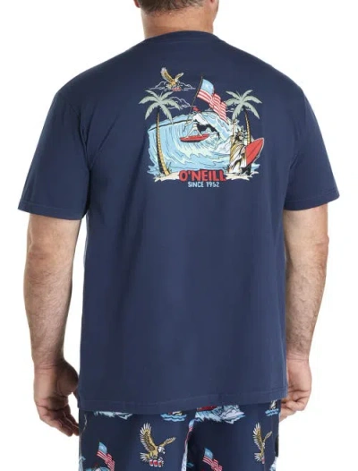 O'neill Big & Tall Eagles Fly Graphic Tee In Blue