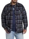 O'neill Big & Tall Glacier Plaid Superfleece Flannel Shirt Jacket In Black