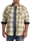 O'neill Big & Tall Glacier Plaid Superfleece Flannel Sport Shirt In Lgt Khaki