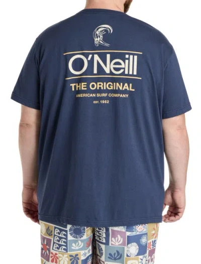 O'neill Big & Tall Parallel Lines Graphic Tee In Blue