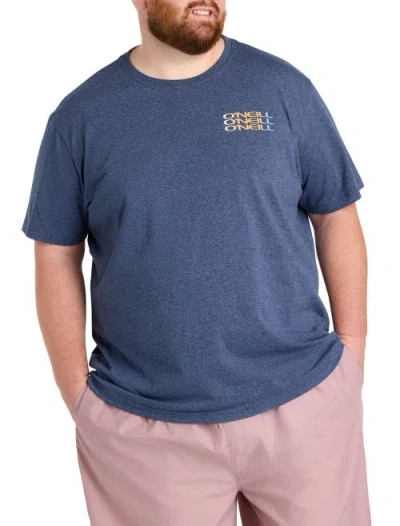 O'neill Big & Tall Triple-stack Graphic Tee V2 In Blue