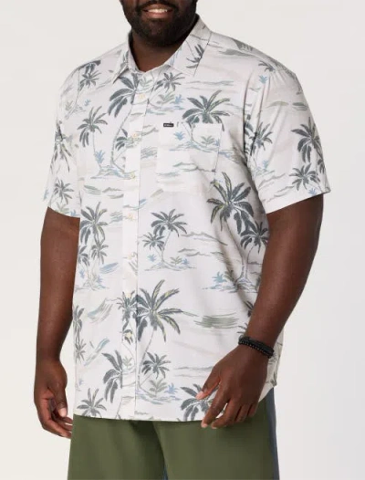 O'neill Big & Tall Tropical Print Performance Sport Shirt In White