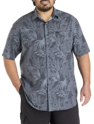 O'neill Big & Tall Trvlr Series Traverse Leaf Print Performance Sport Shirt In Black