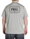 O'neill Big & Tall Trvlr Series Wordmark Performance Graphic Tee In Gray