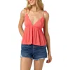 O'neill Blanche Tie Strap Gauze Tank