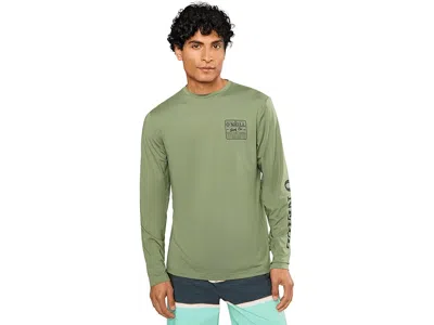 O'neill Block Upf Performance Graphic Long Sleeve T-shirt In Green