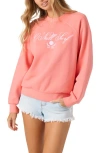 O'neill Boardwalk Fleece Graphic Sweatshirt In Pink