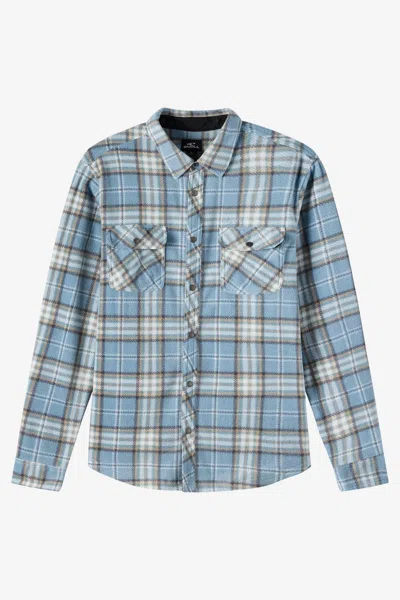 O'neill Boy's Glacier Plaid Superfleece Long Sleeve Shirt In Multi