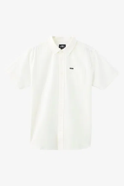 O'neill Kids' Boy's Light Check Standard Fit Woven Shirt In White