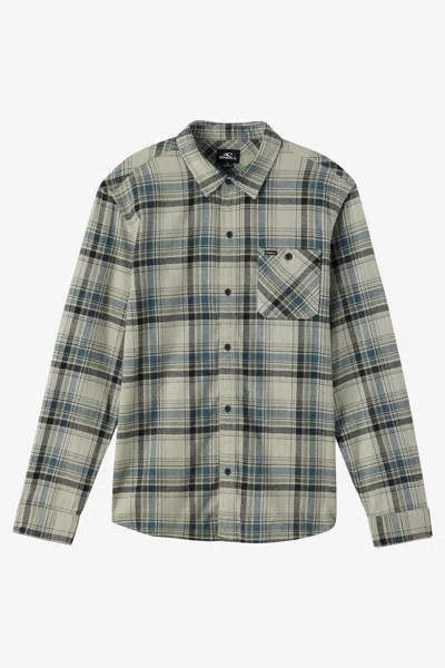 O'neill Boy's Redmond Plaid Flannel Long Sleeve Shirt In Gray