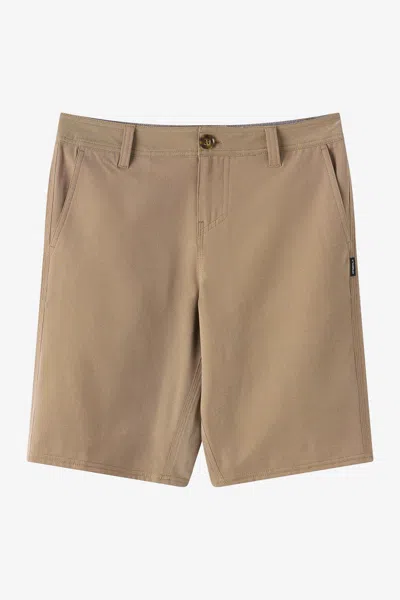 O'neill Boy's Reserve Light Check 18" Hybrid Shorts In Brown