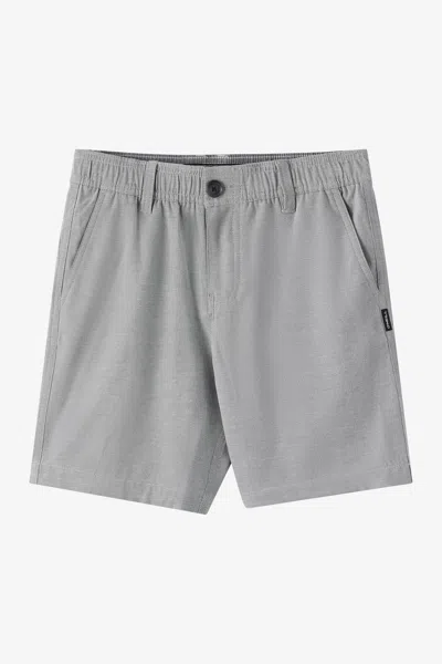 O'neill Boy's Reserve Light Check Elastic Waist 16" Hybrid Shorts In Gray