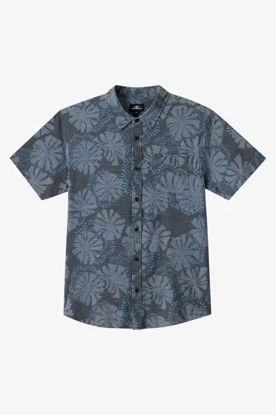 O'neill Boy's Upf Slub Standard Woven Shirt Button In Gray