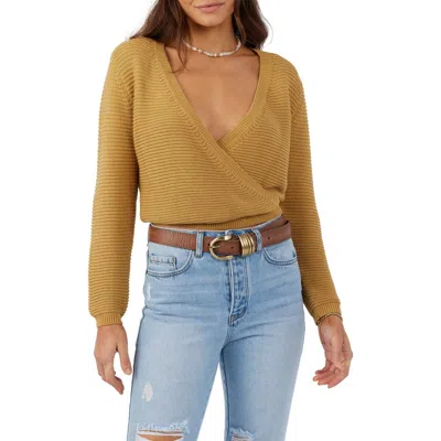 O'neill Brena Wrap Cotton Sweater In Antelope