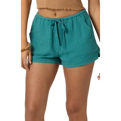 O'neill Brenda Cotton Gauze Shorts In Blue