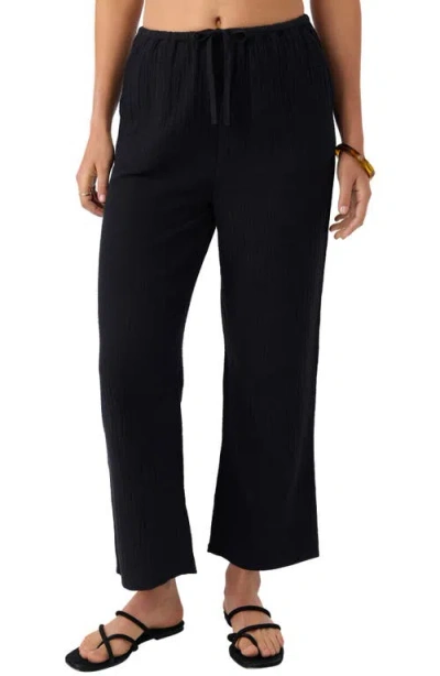 O'neill Juniors' Brenda Pull-on Cotton Crinkle Pants In Black