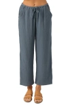 O'neill Brenda Cotton Gauze Wide Leg Pants In Gray