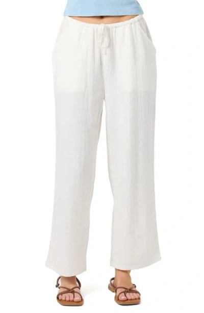 O'neill Brenda Cotton Gauze Wide Leg Pants In White