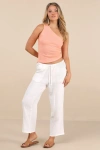O'neill Brenda Crinkle Cotton Drawstring Pants In White