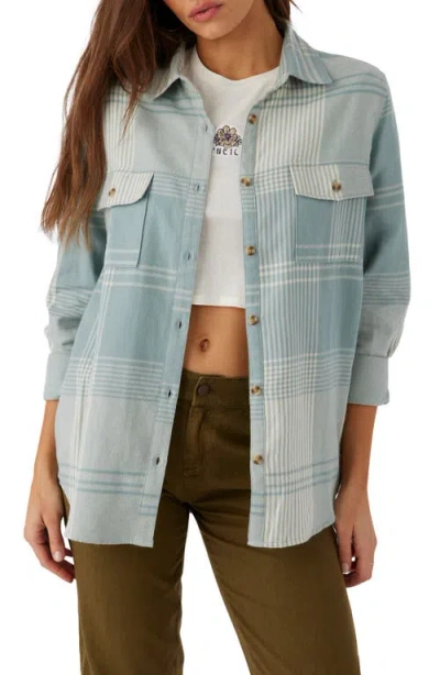 O'neill Juniors' Brooks Flannel Shirt In Silver Blue