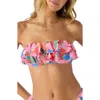 O'neill Cabana Diaz Floral Ruffle Strapless Bikini Top