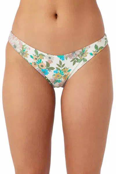 O'neill Cara Floral Bikini Bottom In Vanilla In White