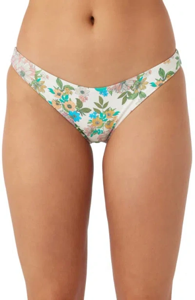 O'neill Cara Floral Rockley Bikini Bottoms In Vanilla