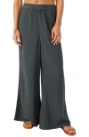 O'neill Caralee Double Gauze Wide Leg Pants In Slate