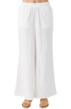 O'neill Caralee Double Gauze Wide Leg Pants In White