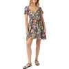 O'neill Carina Floral Puff Sleeve Sundress In Blue