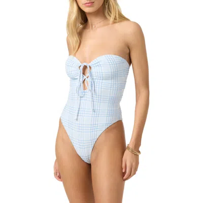 O'neill Catamaran Plaid Poolside One-piece Swimsuit In Blue