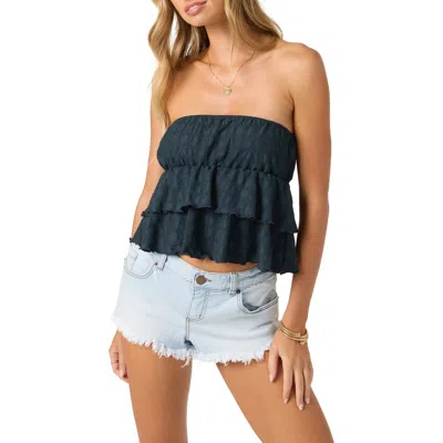 O'neill Chloey Tiered Strapless Top In Blue