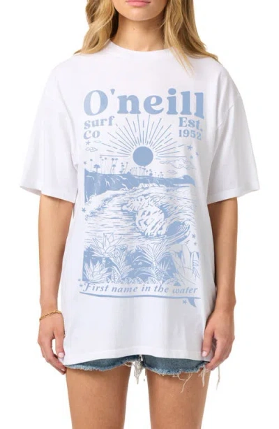 O'neill Chore Break Oversize Cotton T-shirt In White
