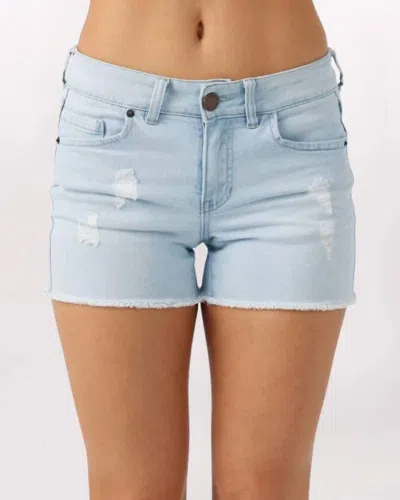 O'neill Codie Raw Hem Denim Short In Light Indigo Bleach In Multi