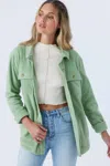 O'neill Collins Solid Superfleece Shirt Jacket In Basil In Green