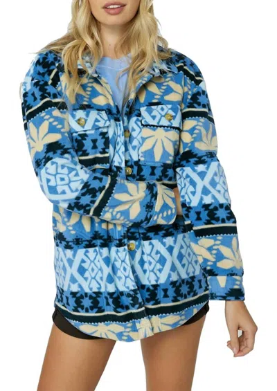 O'neill Collins Superfleece Shirt Jacket In Classic Blue
