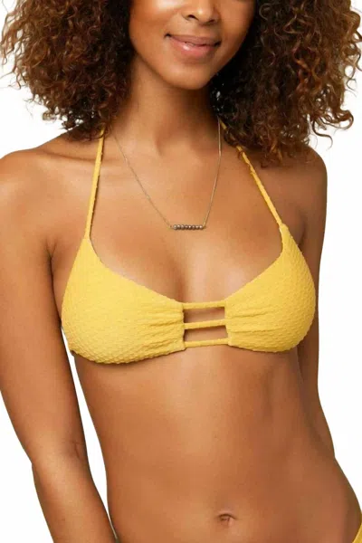 O'neill Coronado Solids Textured Bikini Top In Mimosa In Yellow