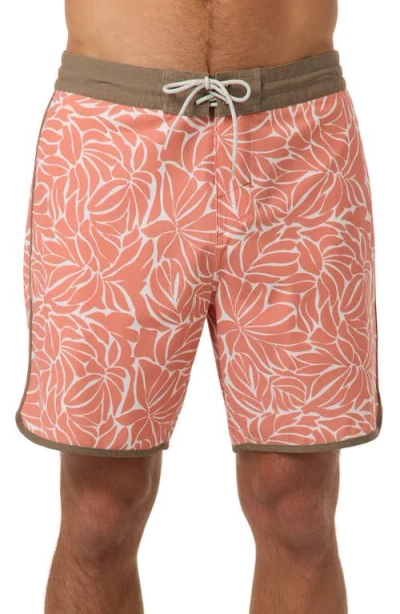 O'neill Cruzer Stripe Scallop Board Shorts In Brown
