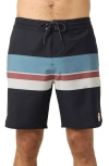 O'neill Cruzer Stripe Scallop Swim Trunks In Black