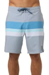 O'neill Cruzer Stripe Scallop Swim Trunks In Gray