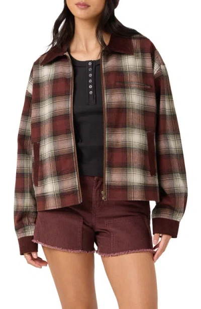 O'neill Dakota Plaid Cotton Jacket In Brown