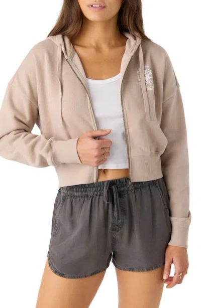 O'neill Darcie Graphic Zip-up Crop Hoodie