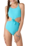 O'neill Dawn Break Knot Front One-piece Swimsuit In Aquamarine