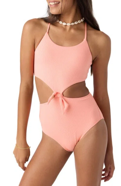 O'neill Dawn Break Knot Front One-piece Swimsuit In Desert Flower