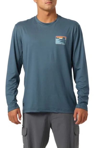 O'neill Dawn Long Sleeve Performance Graphic T-shirt In Blue