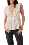 O'neill Deji Ruffle Peplum Top In Cement