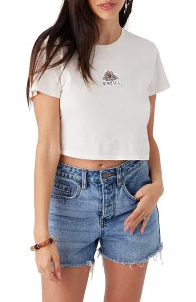 O'neill Ditsy Crop T-shirt In Winter White